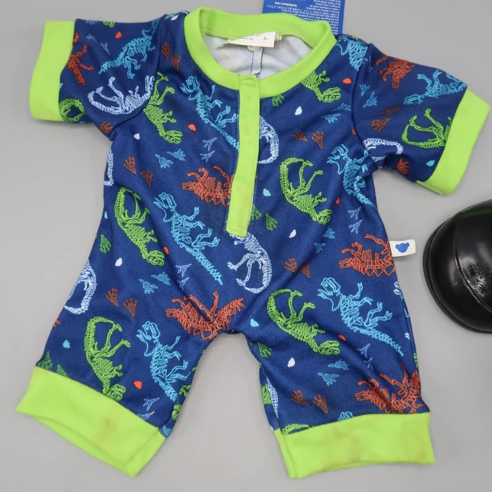 Build A Bear Shoes Black Rain Boots & Dinosaur Outfit Set of  lot